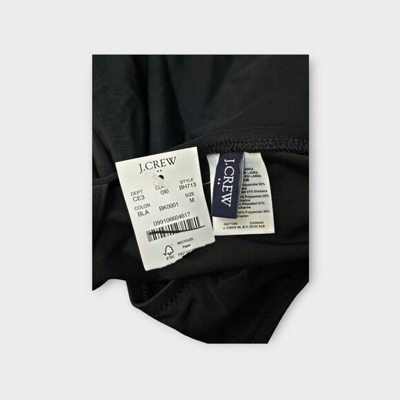 J. CREW FACTORY V-neck ruched one-piece swimsuit Black NWT - Picture 6 of 7